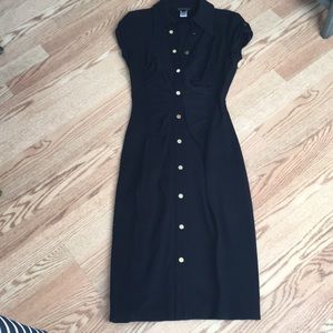 Cache Black Dress with Gold Buttons